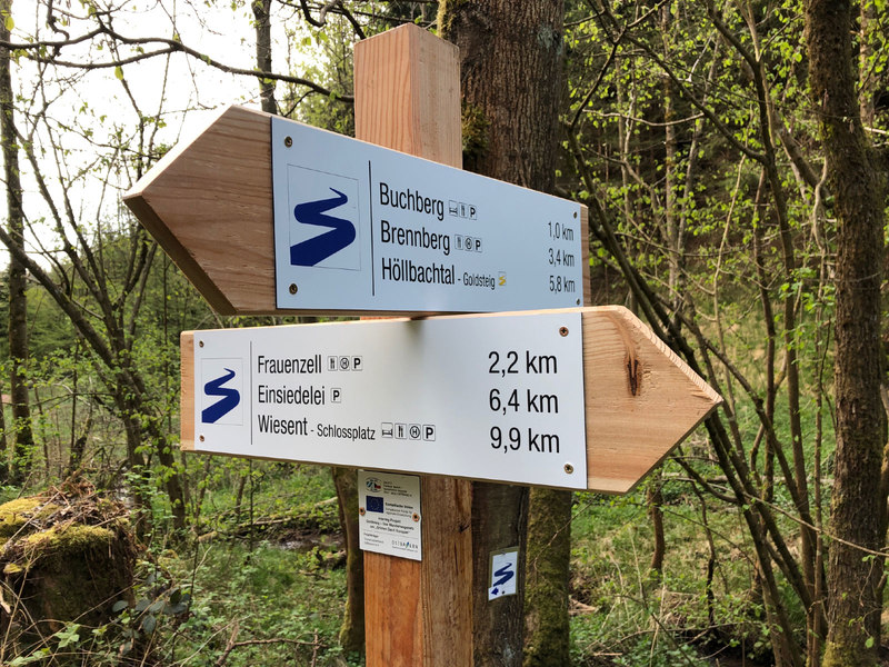 Neuer Goldsteig-Verbindungswanderweg von Brennberg nach Wiesent 