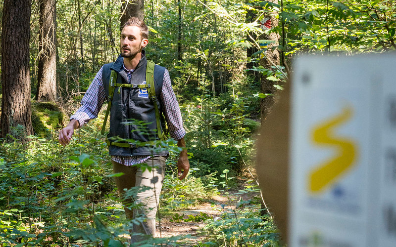 Dank einheitlicher und flächendeckender Beschilderung, fällt es auch unerfahrenen Wanderern nicht schwer dem Goldsteig zu folgen
