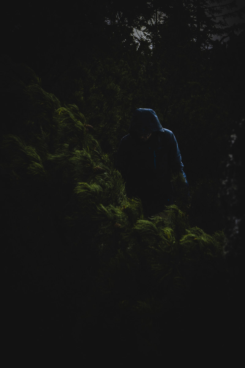 Florian Eichingers Lieblingsbild vom Goldsteig-Instawalk zeigt seinen Wanderkollegen beim einsetzenden Regen am Latschensee. Es verkörpert perfekt die düstere Atmosphäre, die Regen und Nebel über das Latschenfilz breiteten