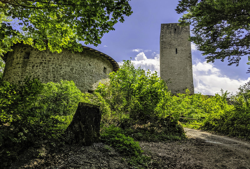 Die malerische Schwarzenburg-Ruine liegt auf dem 706 Meter hohen Schwarzwihrberg am Goldsteig.
