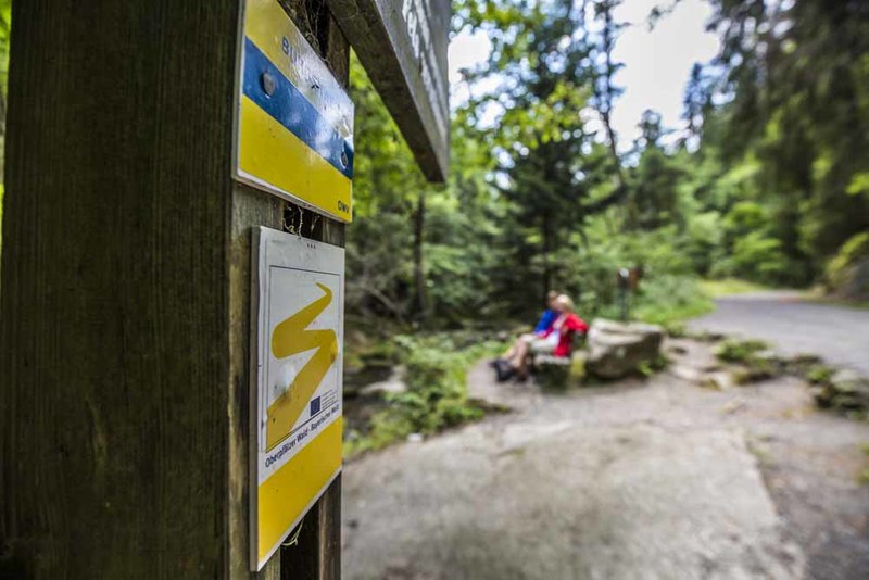 Dank durchgängiger und übersichtlicher Markierung fällt es leicht dem Goldsteig zu folgen
