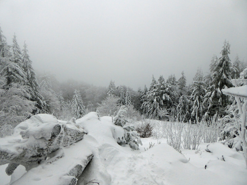 Blick vom Knogl über die verschneite Landschaft